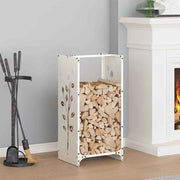 vidaXL Brandhoutrek 40x30x80 cm koudgewalst staal wit