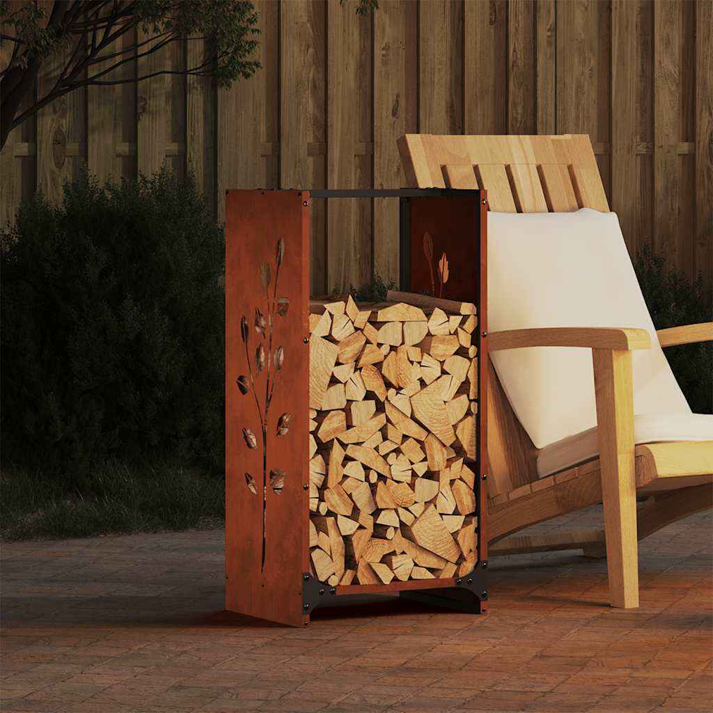 vidaXL Brandhoutrek 40x30x80 cm koudgewalst staal wit