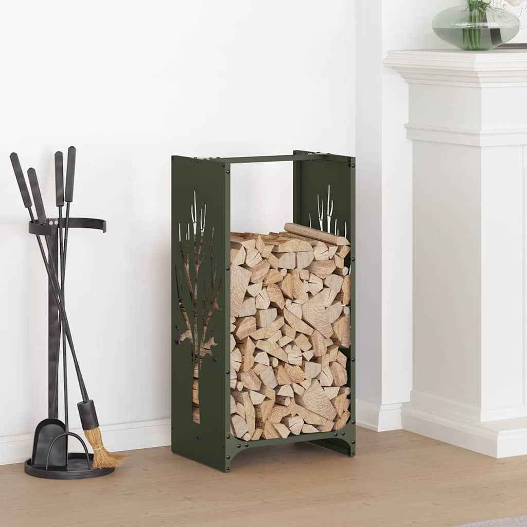 vidaXL Brandhoutrek 40x30x80 cm koudgewalst staal wit