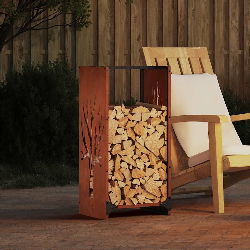 vidaXL Brandhoutrek 40x30x80 cm koudgewalst staal wit