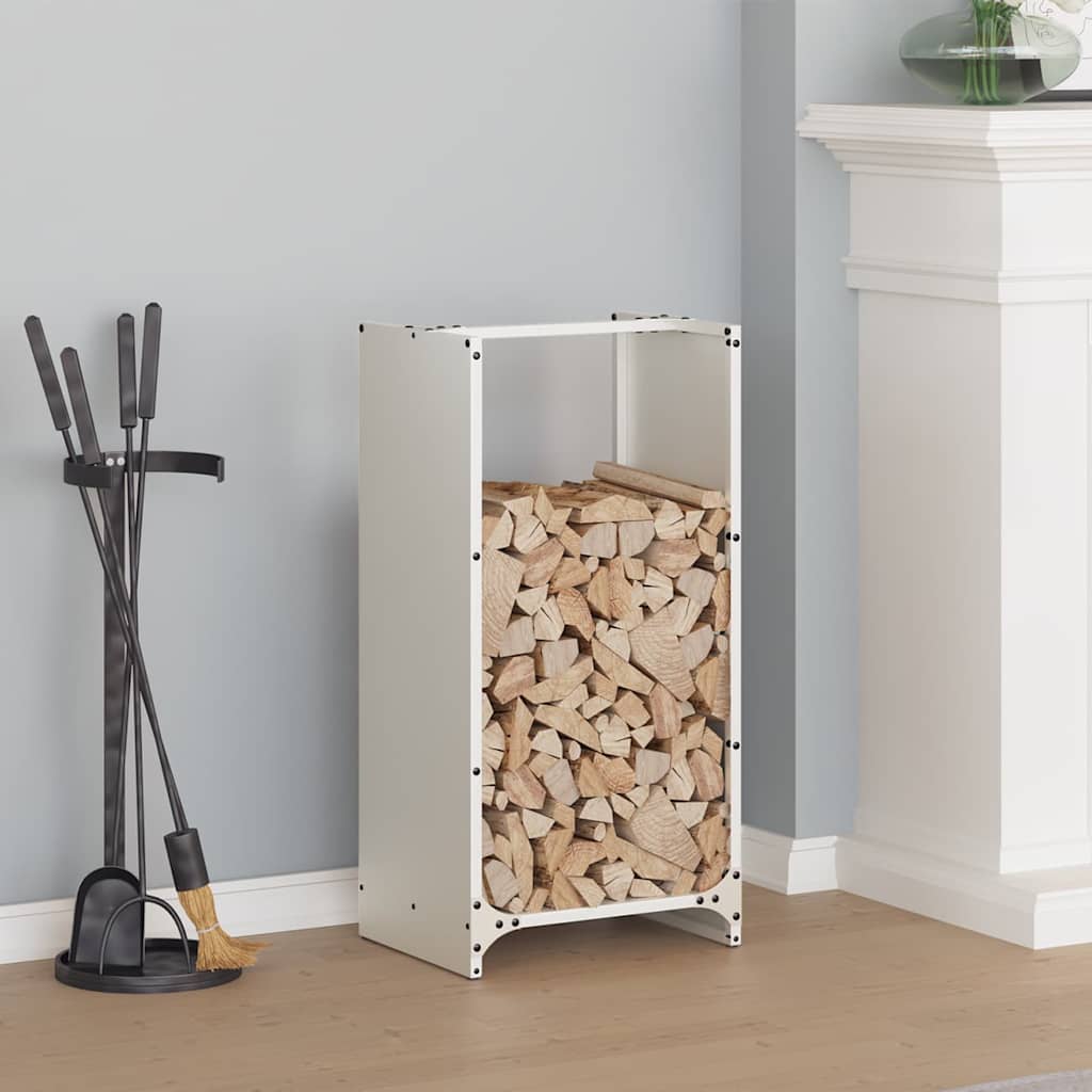 vidaXL Brandhoutrek 40x30x80 cm koudgewalst staal wit