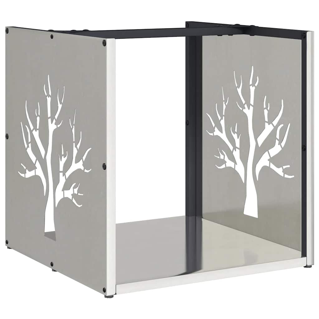 vidaXL Brandhoutrek 40x40x40 cm koudgewalst staal zwart