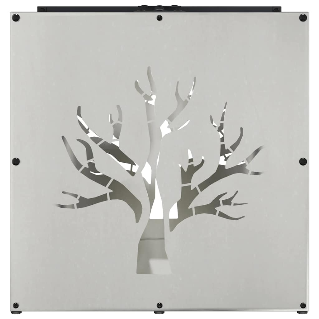 vidaXL Brandhoutrek 40x40x40 cm koudgewalst staal zwart