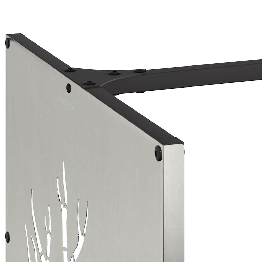 vidaXL Brandhoutrek 40x40x40 cm koudgewalst staal zwart