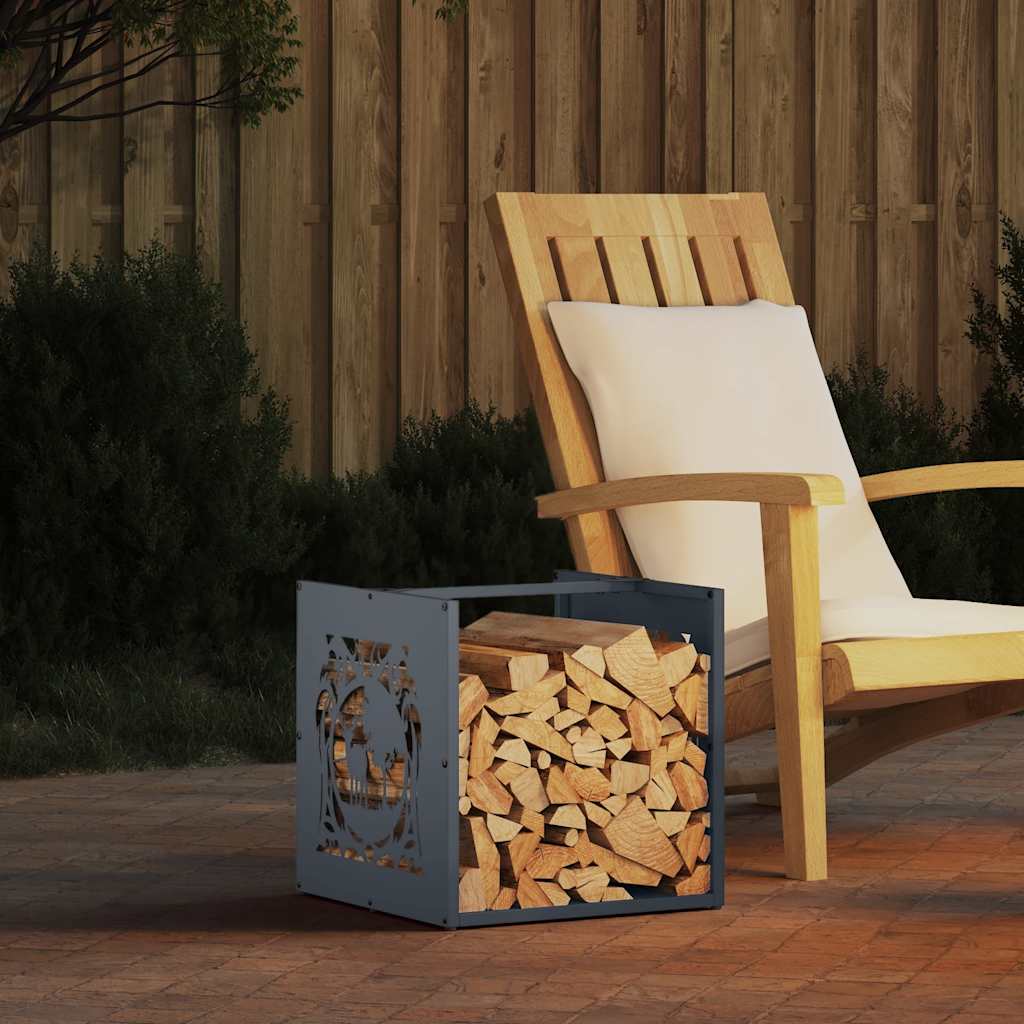 vidaXL Brandhoutrek 40x40x40 cm koudgewalst staal zwart