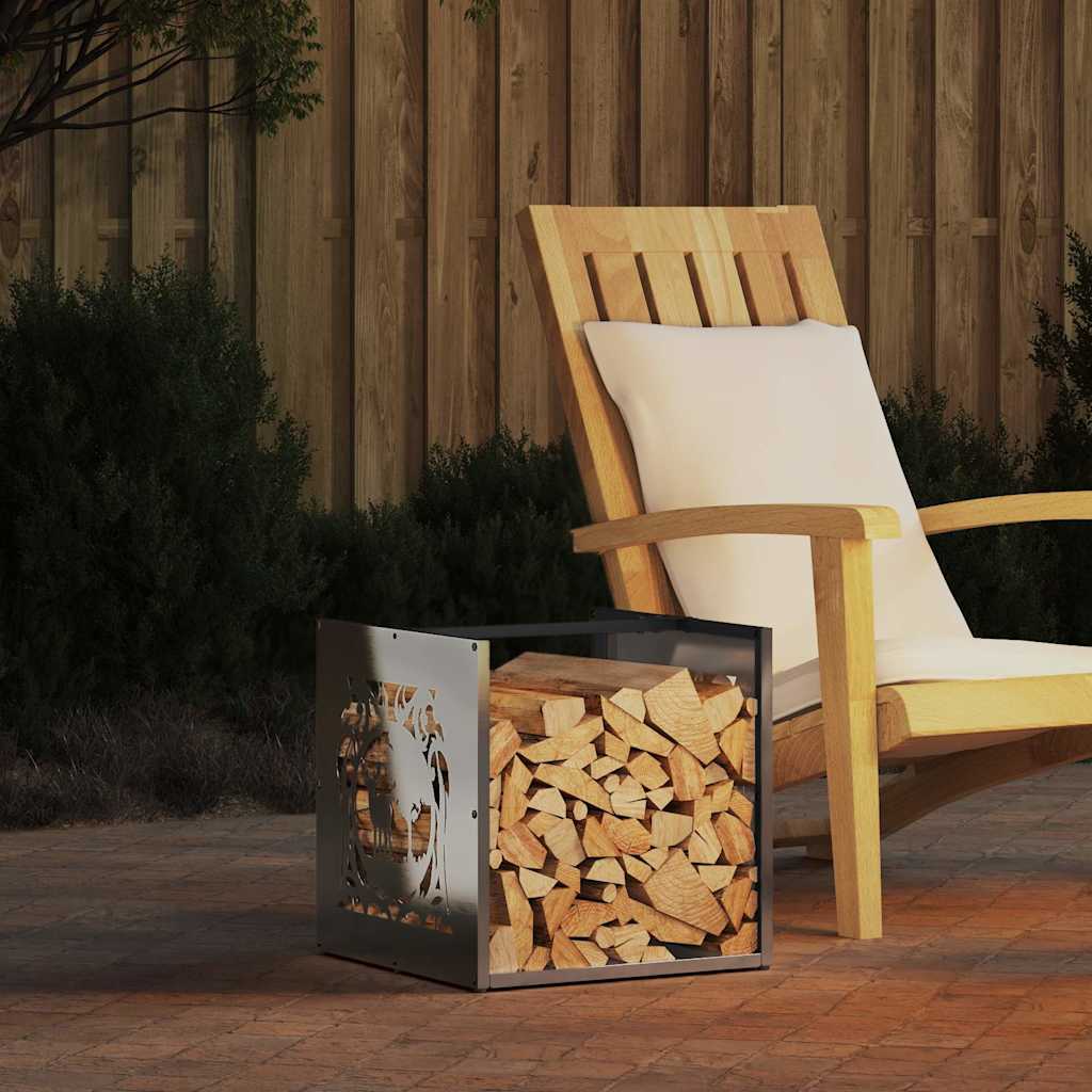 vidaXL Brandhoutrek 40x40x40 cm koudgewalst staal zwart