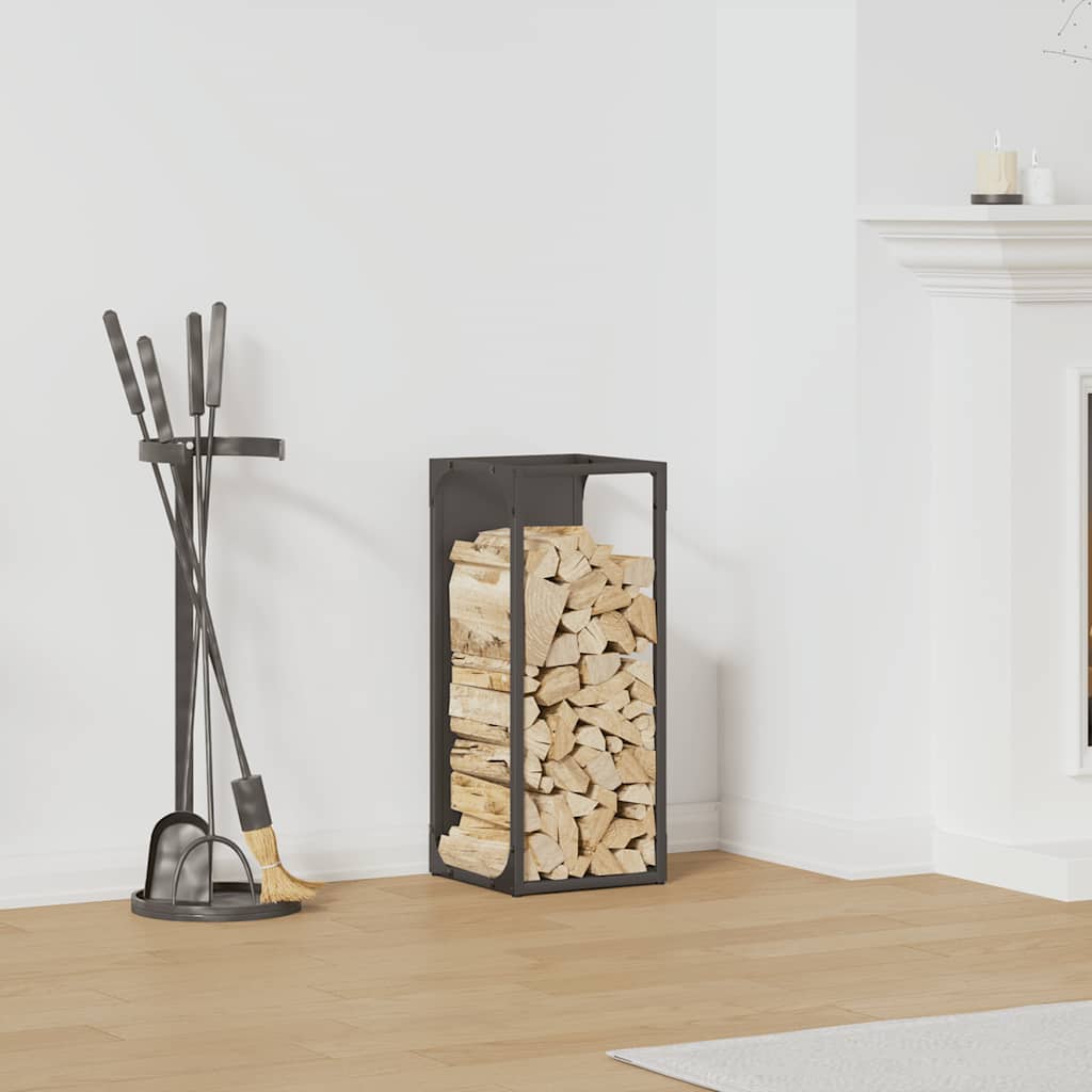 vidaXL Brandhoutrek 25x25x60 cm koudgewalst staal olijfgroen - Aashly