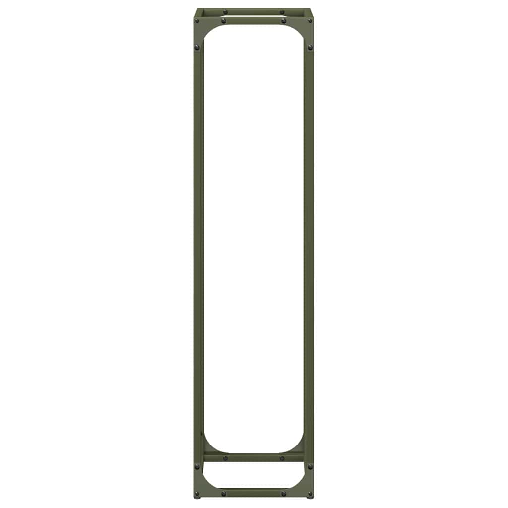 vidaXL Brandhoutrek 25x25x60 cm koudgewalst staal olijfgroen - Aashly