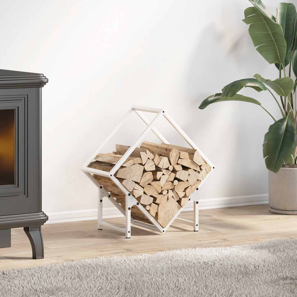 vidaXL Brandhoutrek 50x25x50 cm koudgewalst staal wit - Aashly