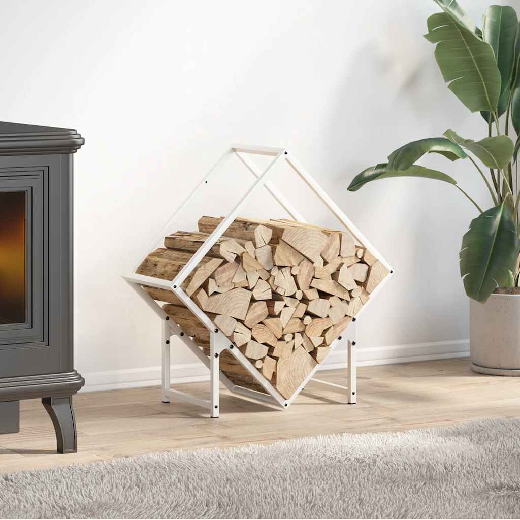 vidaXL Brandhoutrek 50x25x50 cm koudgewalst staal wit - Aashly