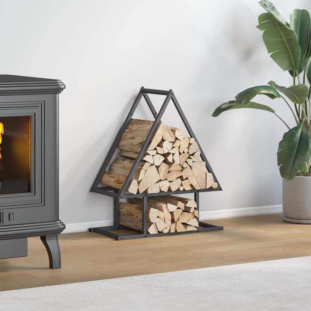 vidaXL Brandhoutrek 50x25x60 cm koudgewalst staal wit - Aashly