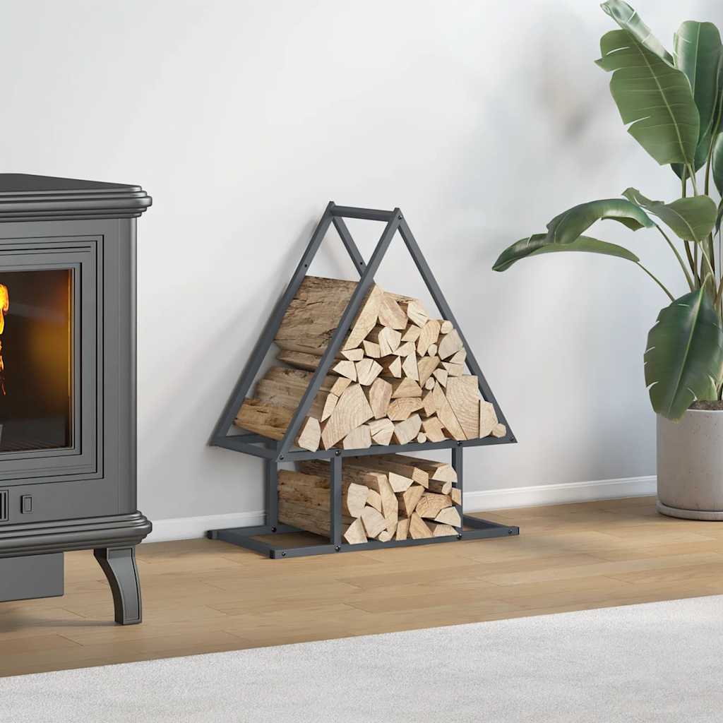 vidaXL Brandhoutrek 50x25x60 cm koudgewalst staal wit - Aashly