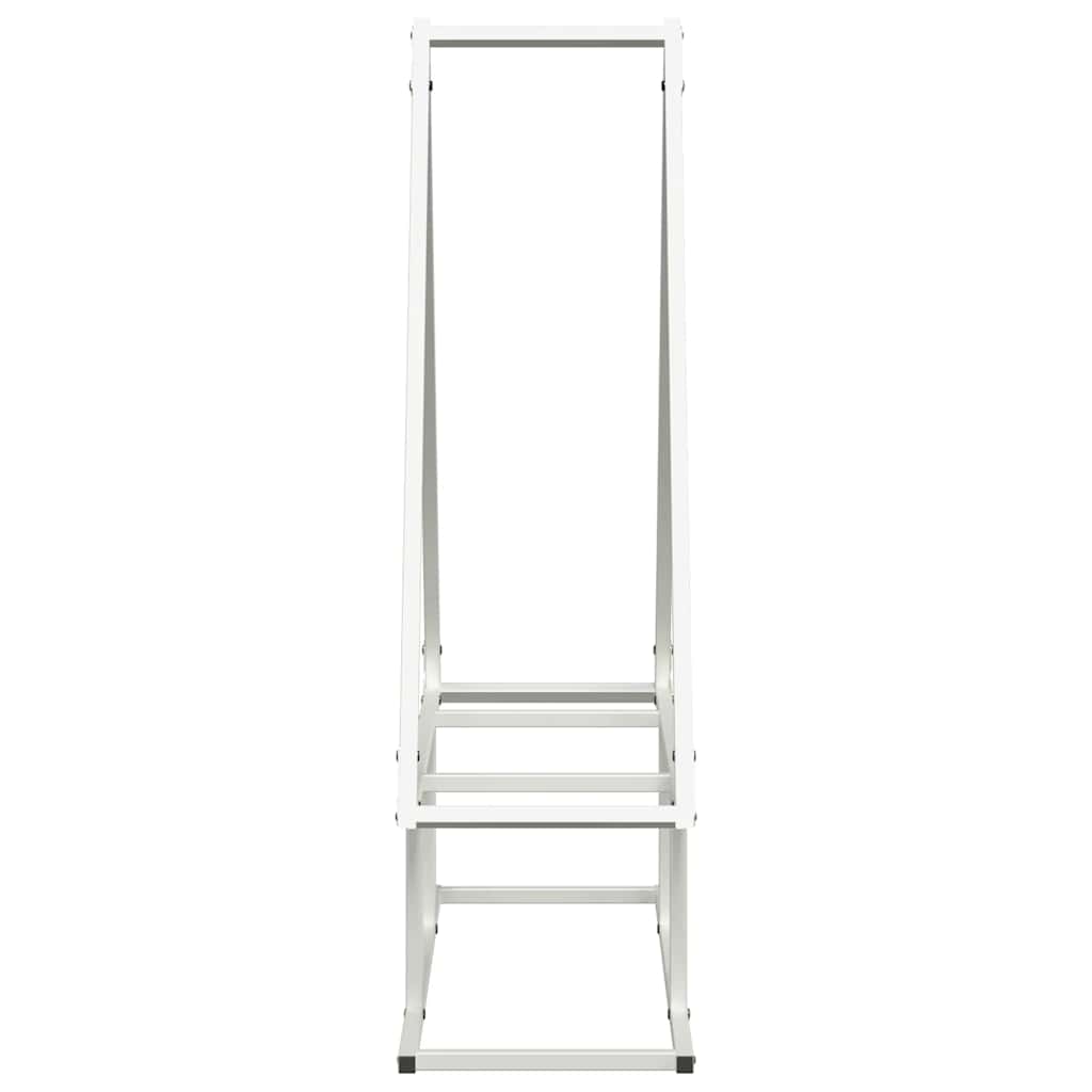 vidaXL Brandhoutrek 50x25x60 cm koudgewalst staal wit - Aashly