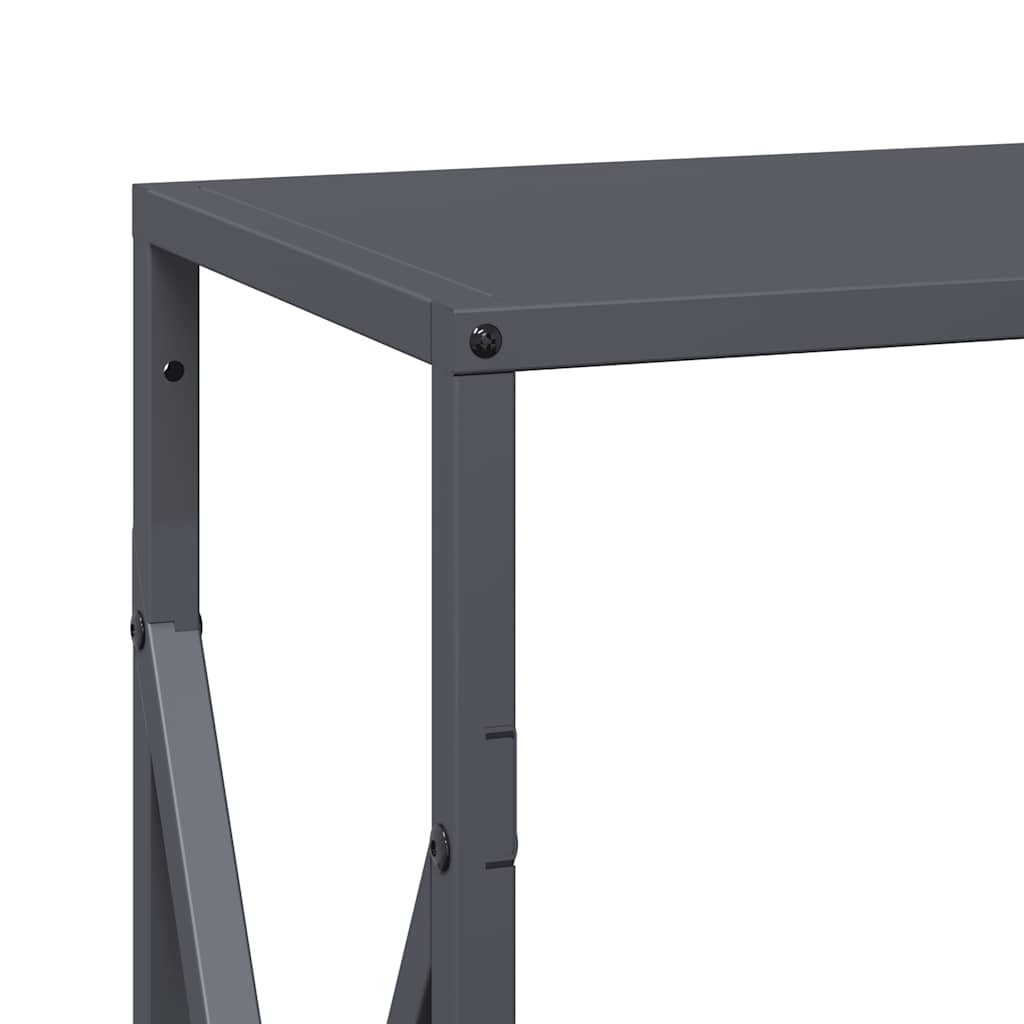 vidaXL Brandhoutrek 34x25x70 cm koudgewalst staal zwart - Aashly