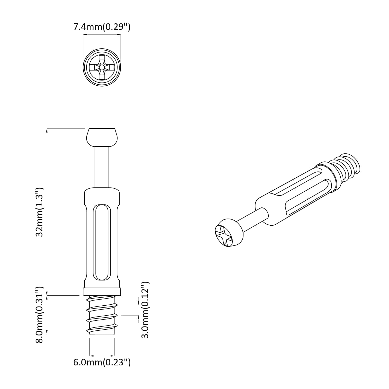 vidaXL Cam Lock Bout 2 pcs Zilver en Zwart M6 x 40 mm