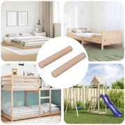 vidaXL Houten Dowels 2 pcs Naturel Ø 6 x 40 mm Massief Hout