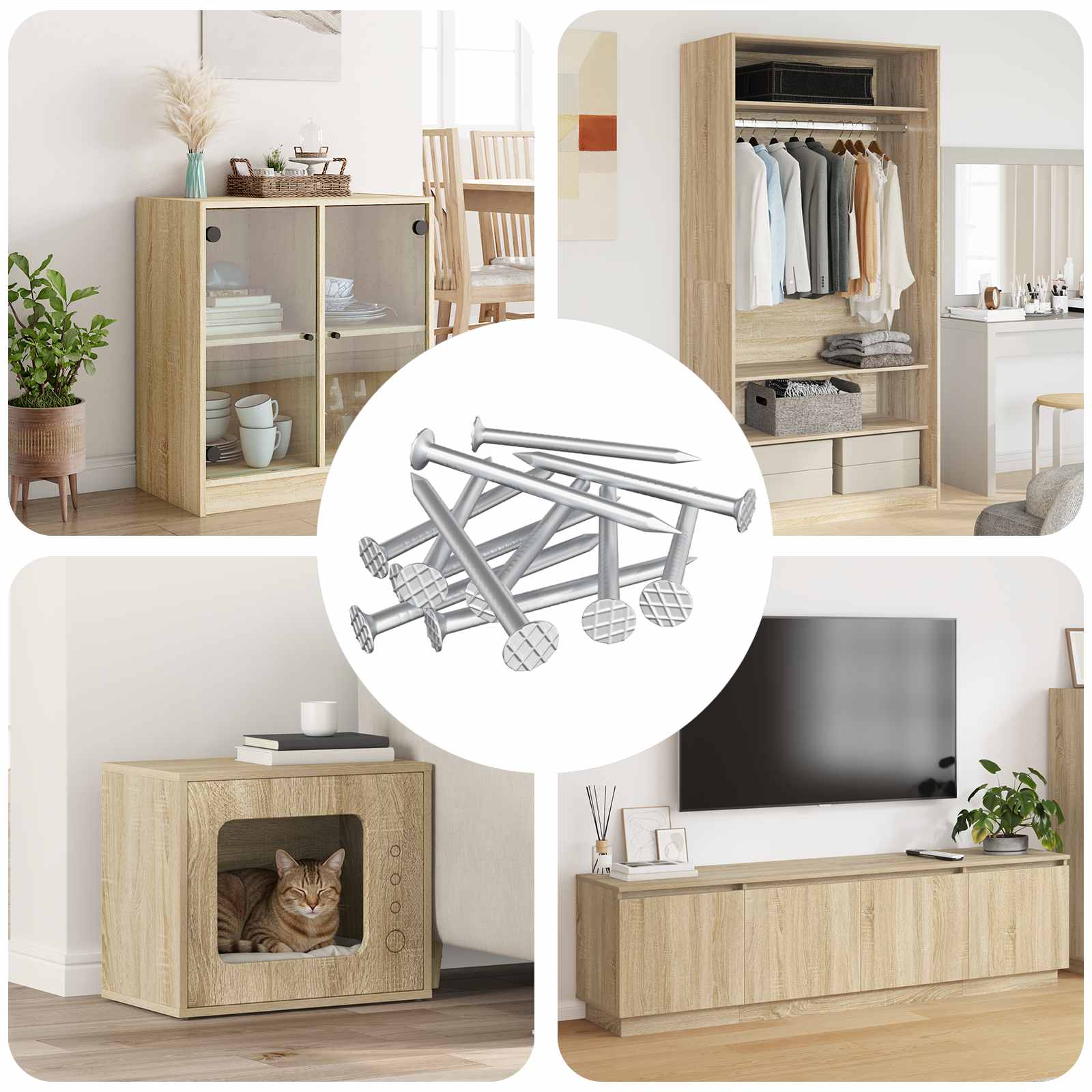 vidaXL Spijkers voor Hout 2 pcs