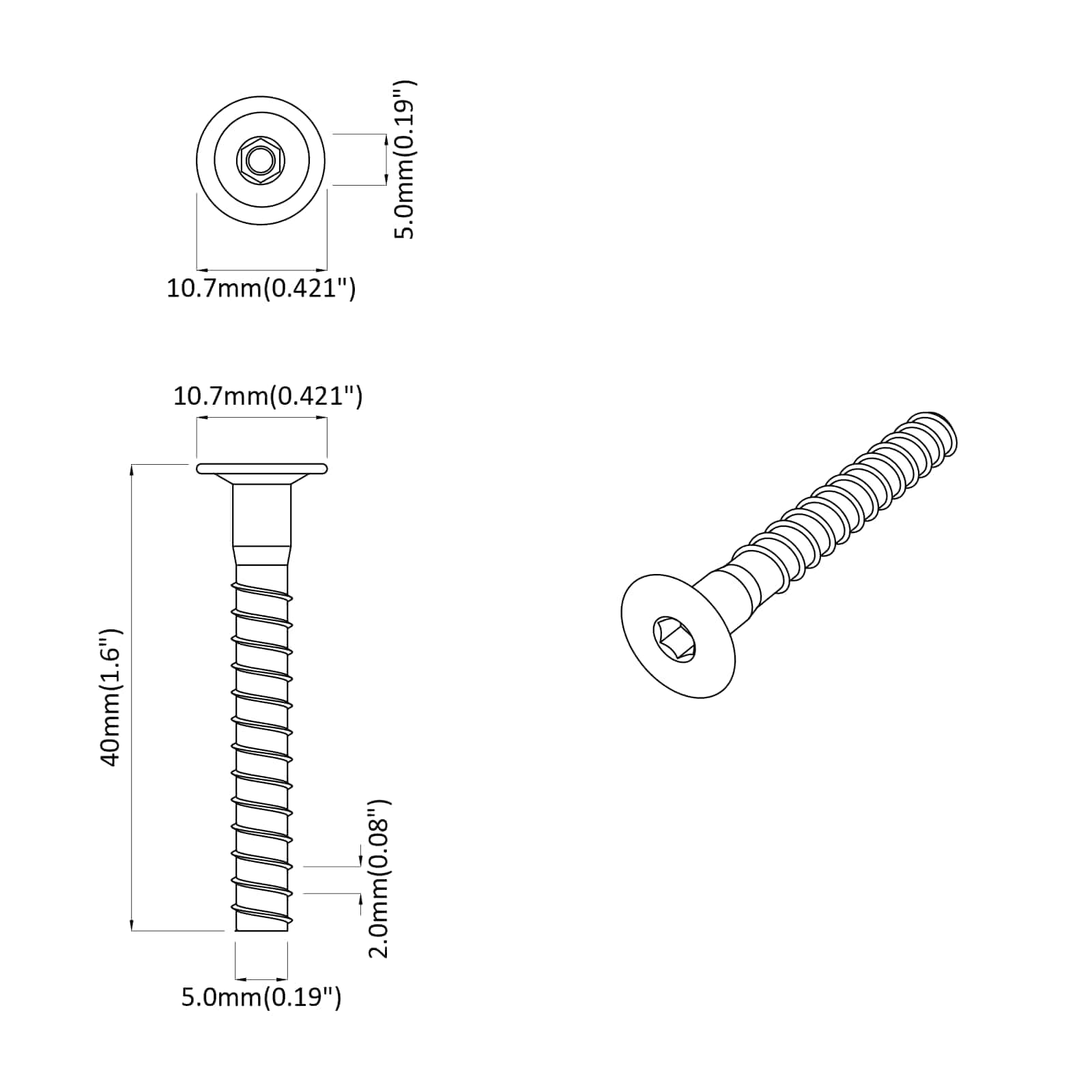 vidaXL Bevestigingsschroeven 2 pcs Zilver Metaal
