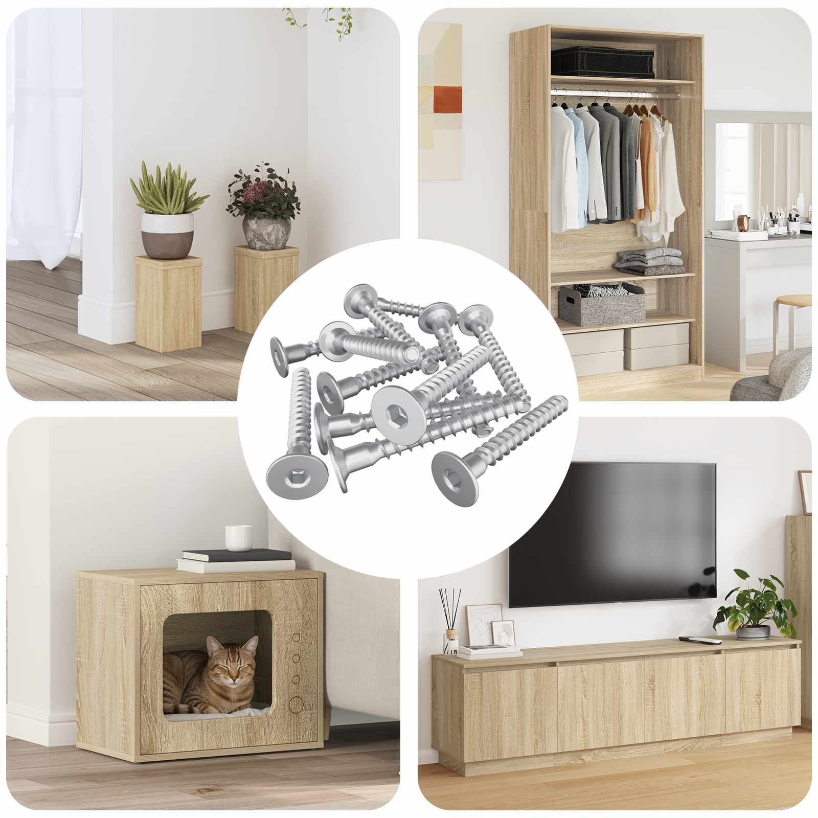 vidaXL Bevestigingsschroeven 2 pcs Zilver Metaal