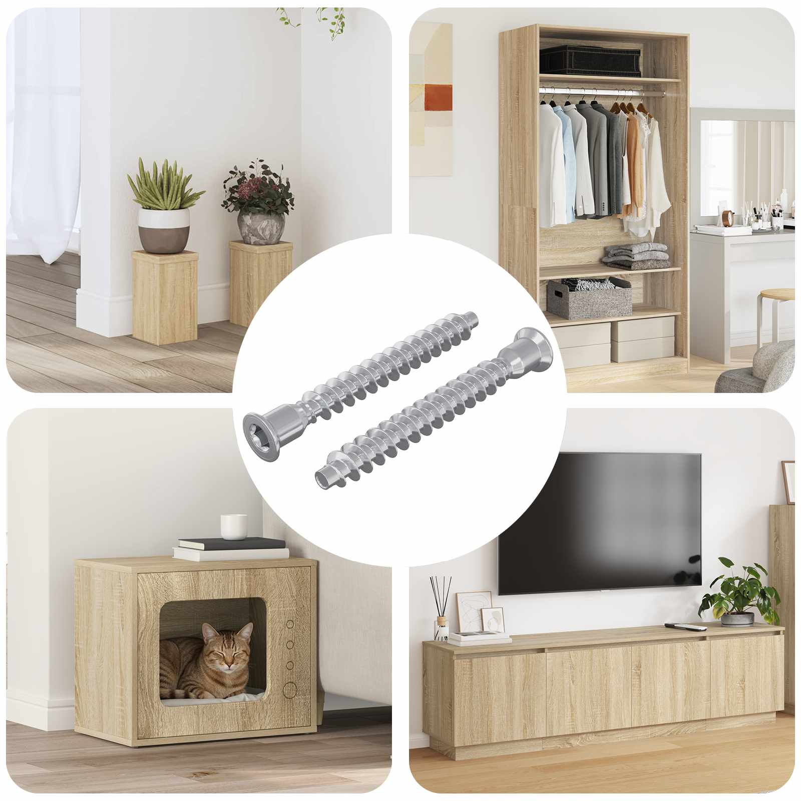 vidaXL Bevestigingsschroeven 2 pcs Zilver Metaal