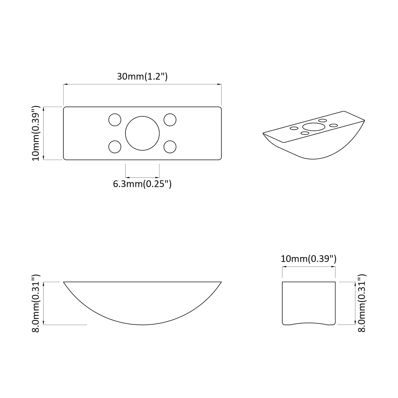 vidaXL Halve maan washer 2 pcs Wit M6 PP