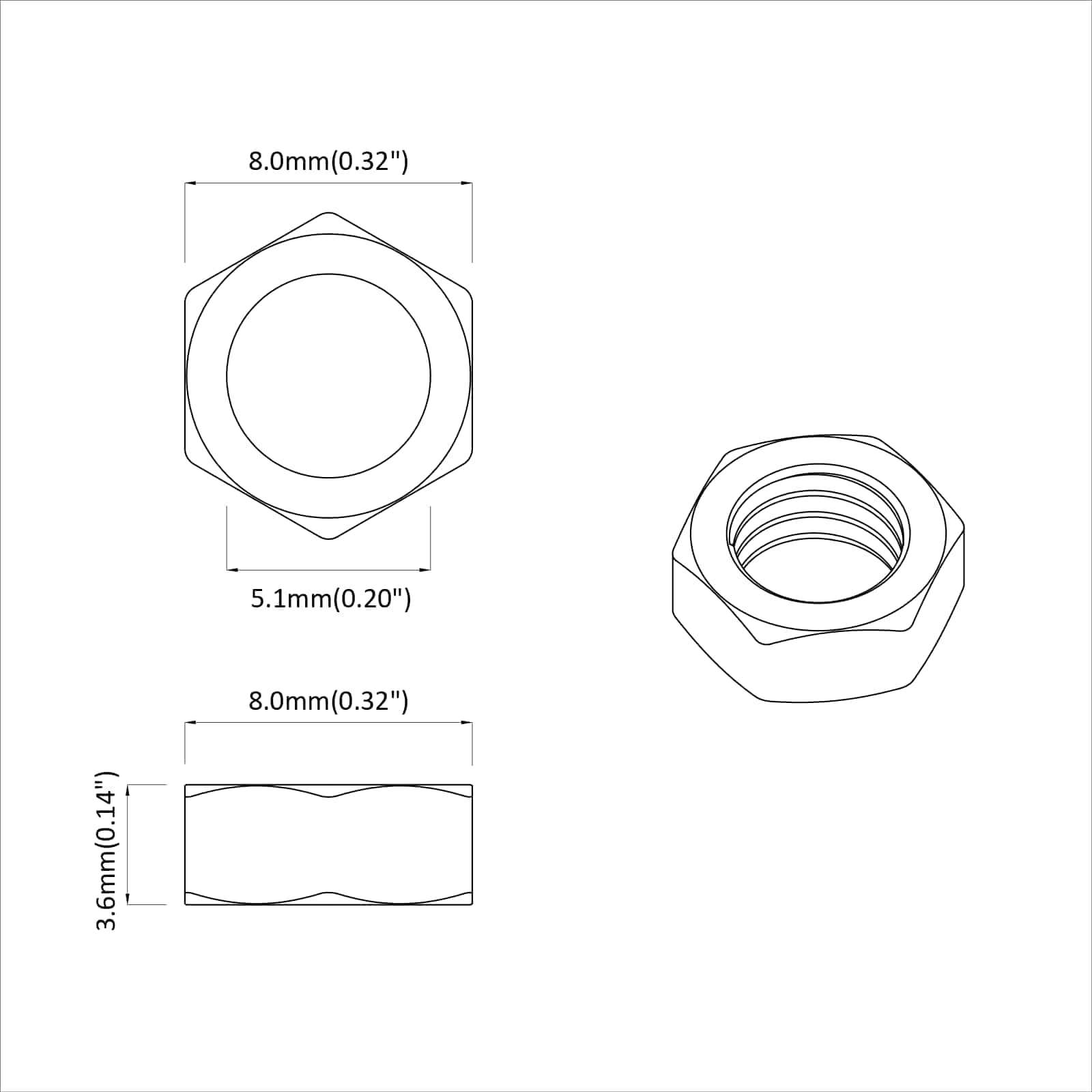 vidaXL Zeshoekige Moeren 2 pcs Zilver M6 Staal