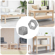 vidaXL Zeshoekige Moer Effen 2 pcs Zilver M6 IJzer