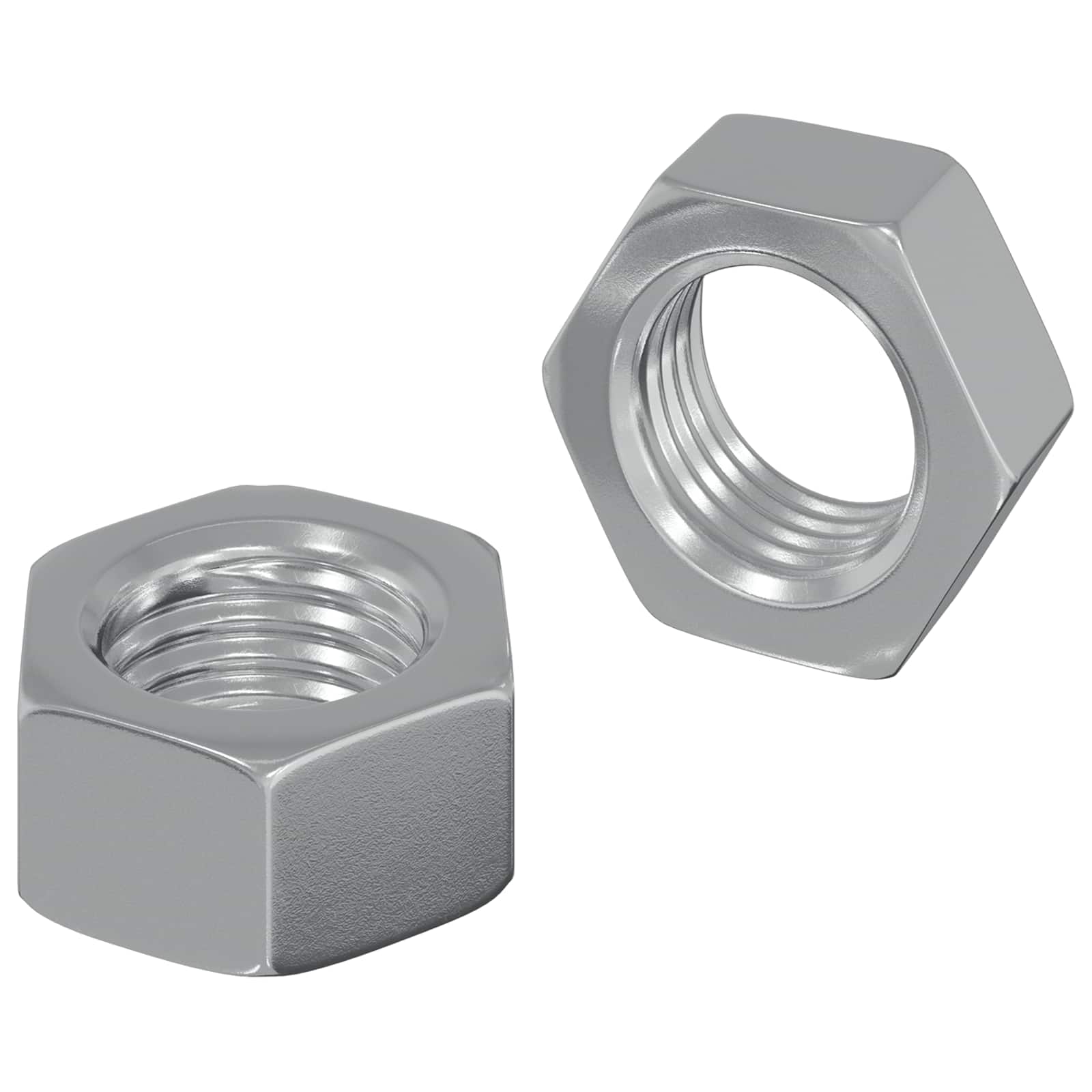 vidaXL Zeshoekige Moer Effen 2 pcs Zilver M6 IJzer