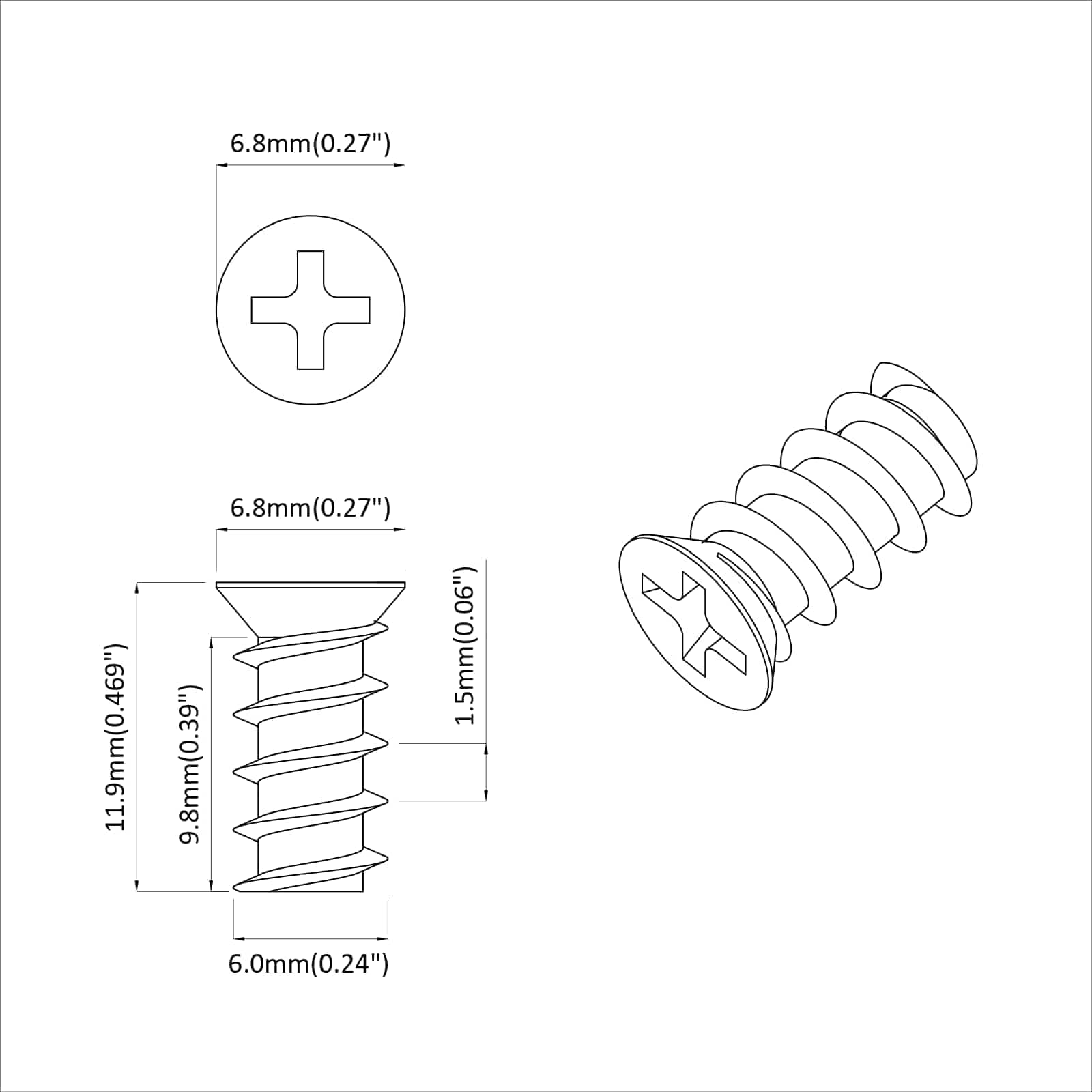 vidaXL Bout 2 pcs Zilver M6 x 12 mm IJzer