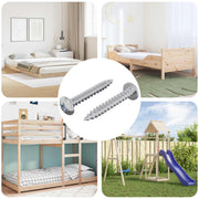 vidaXL Houten Schroef 2 pcs Zilver 8,8 x 31 mm IJzer