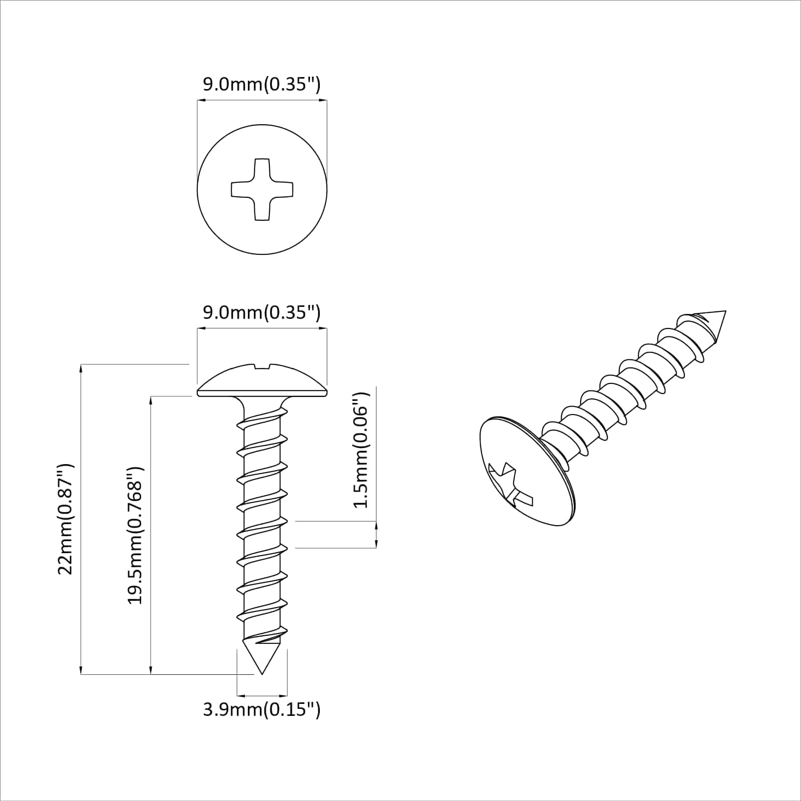 vidaXL Houten Schroeven 2 pcs Zilver M4 x 20 mm Staal