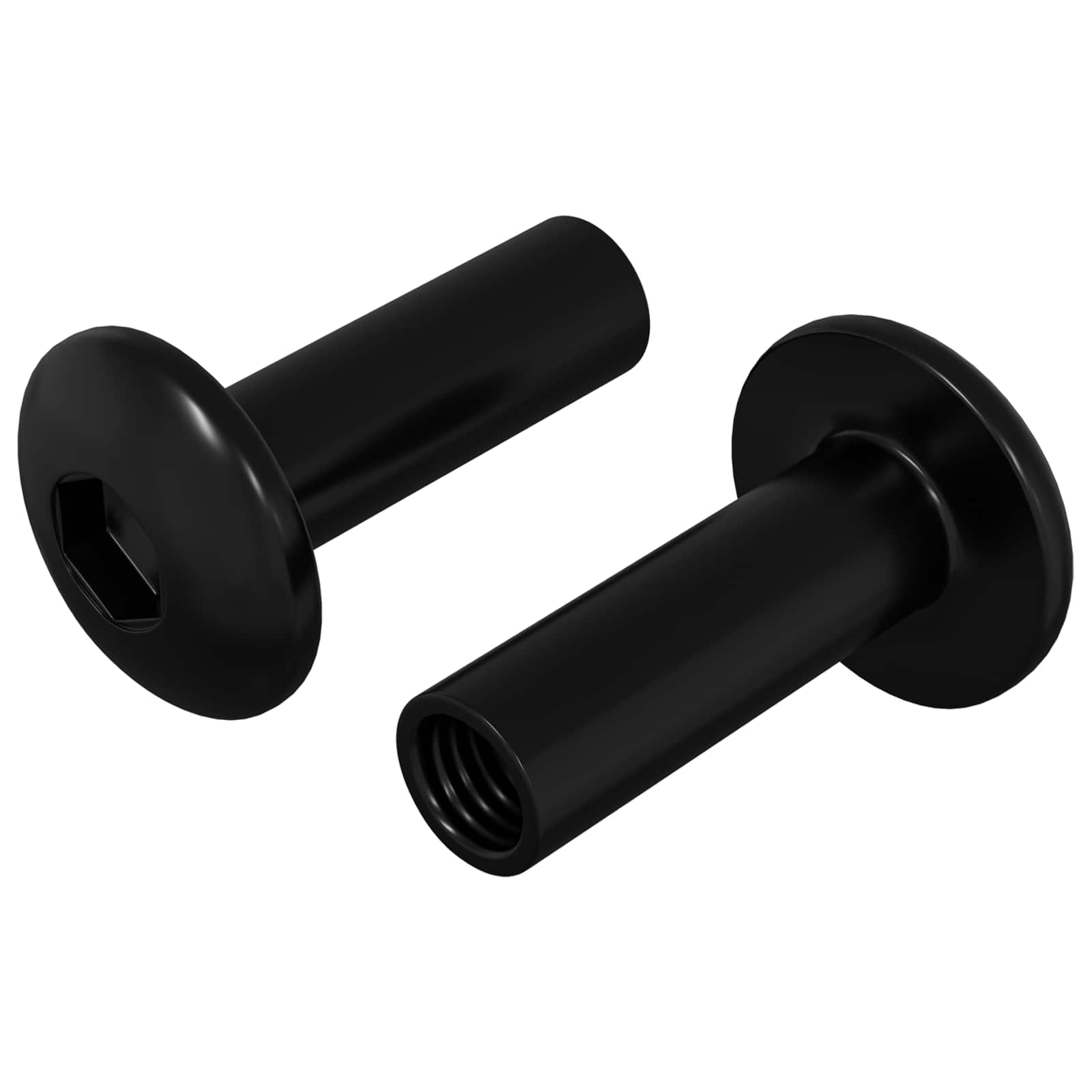 vidaXL Moffenmoeren 2 pcs Zwart M4 x 14,5 mm IJzer