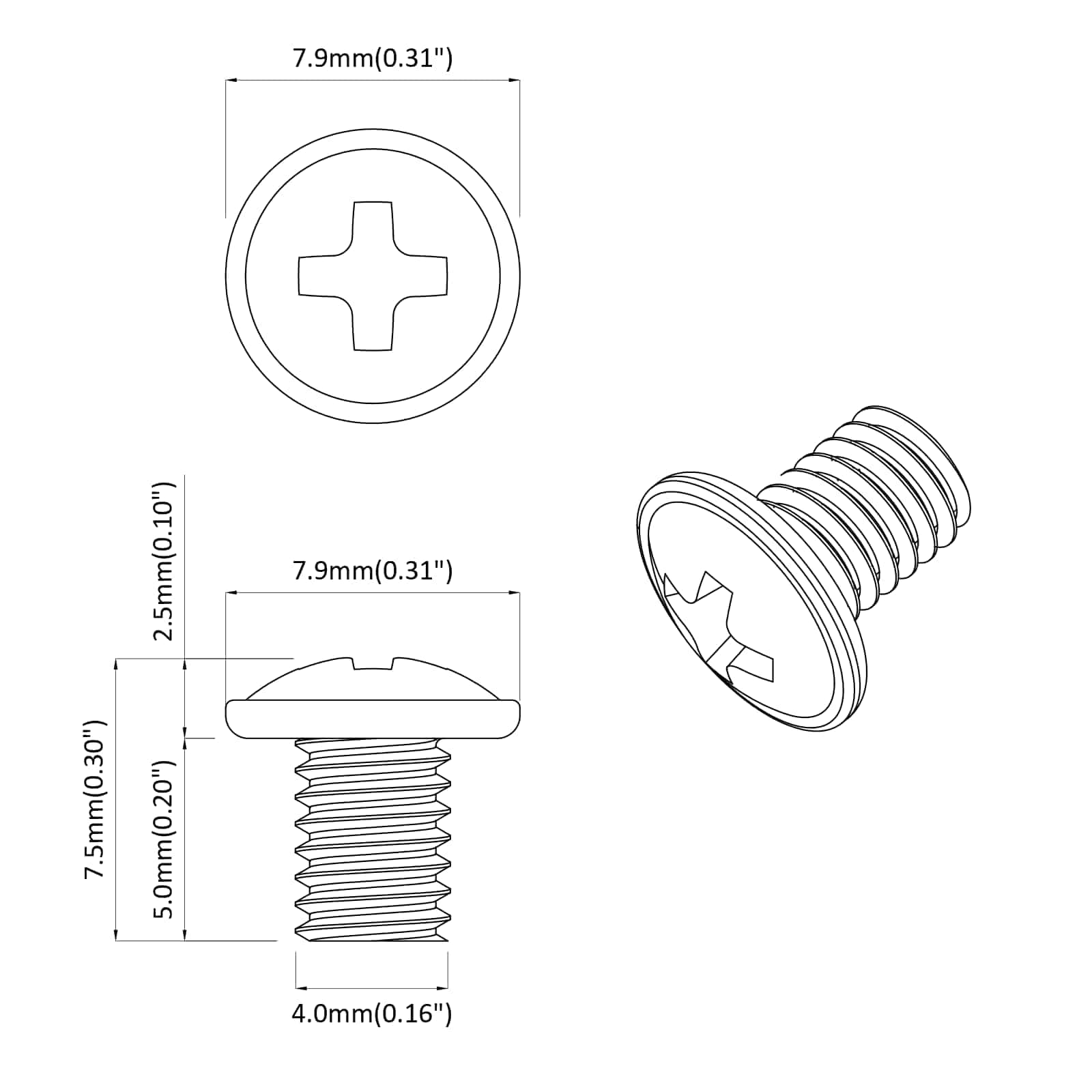 vidaXL Vergrendelingsschroeven Effen 2 pcs Zilver M4 x 5 mm IJzer