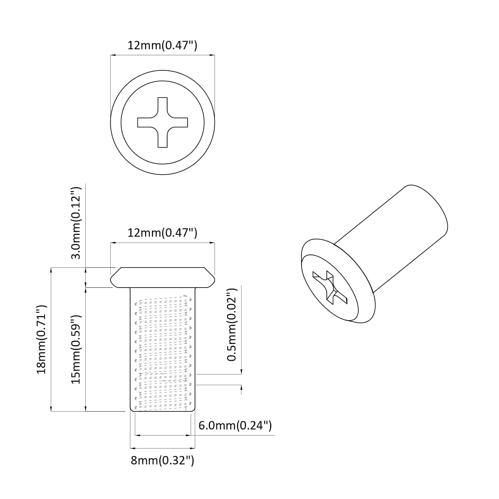 vidaXL Slotmoer 2 pcs Nikkel M6 x 15 mm Staal
