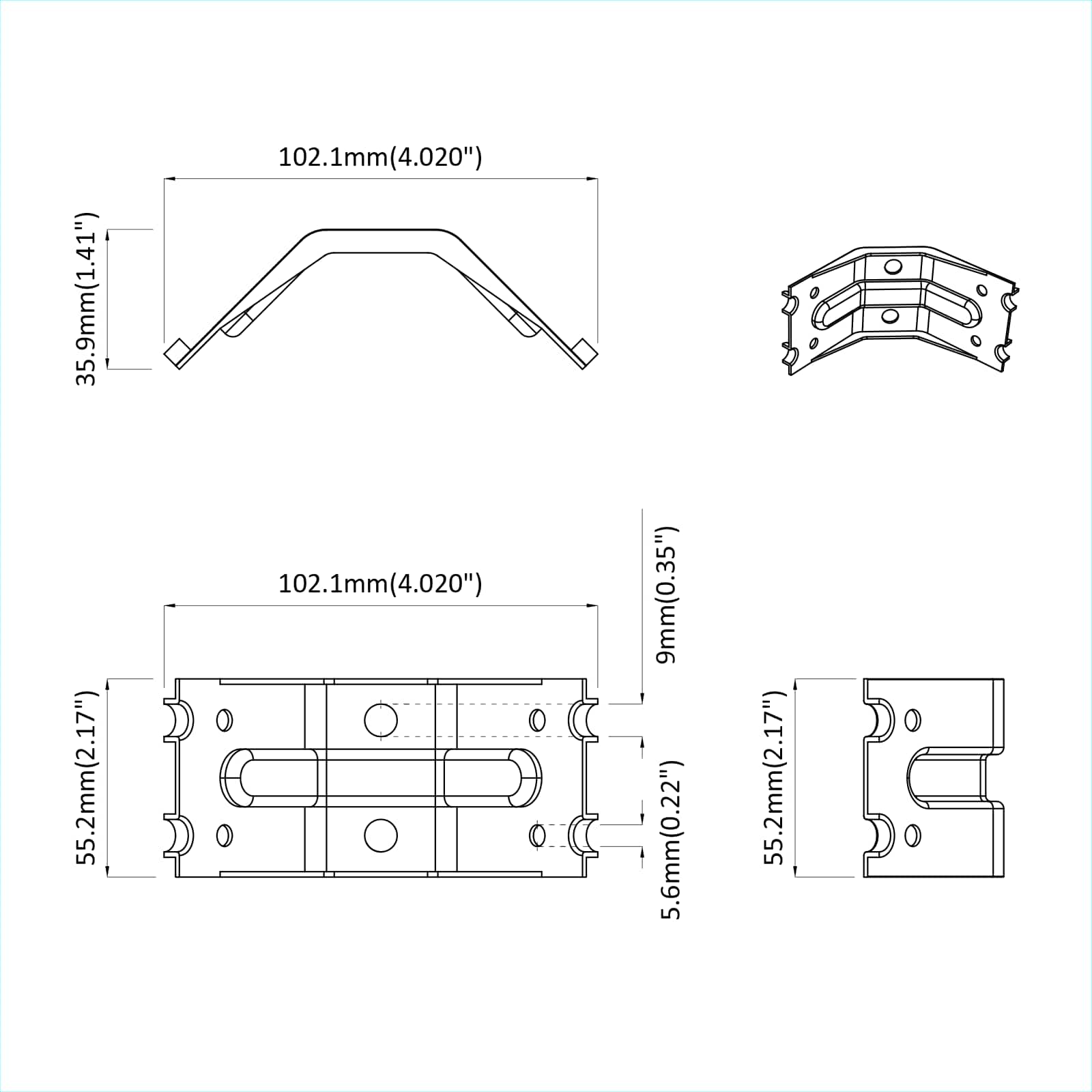 vidaXL Beugel 2 pcs Verzinkt 106 x 55 x 1,5mm Staal