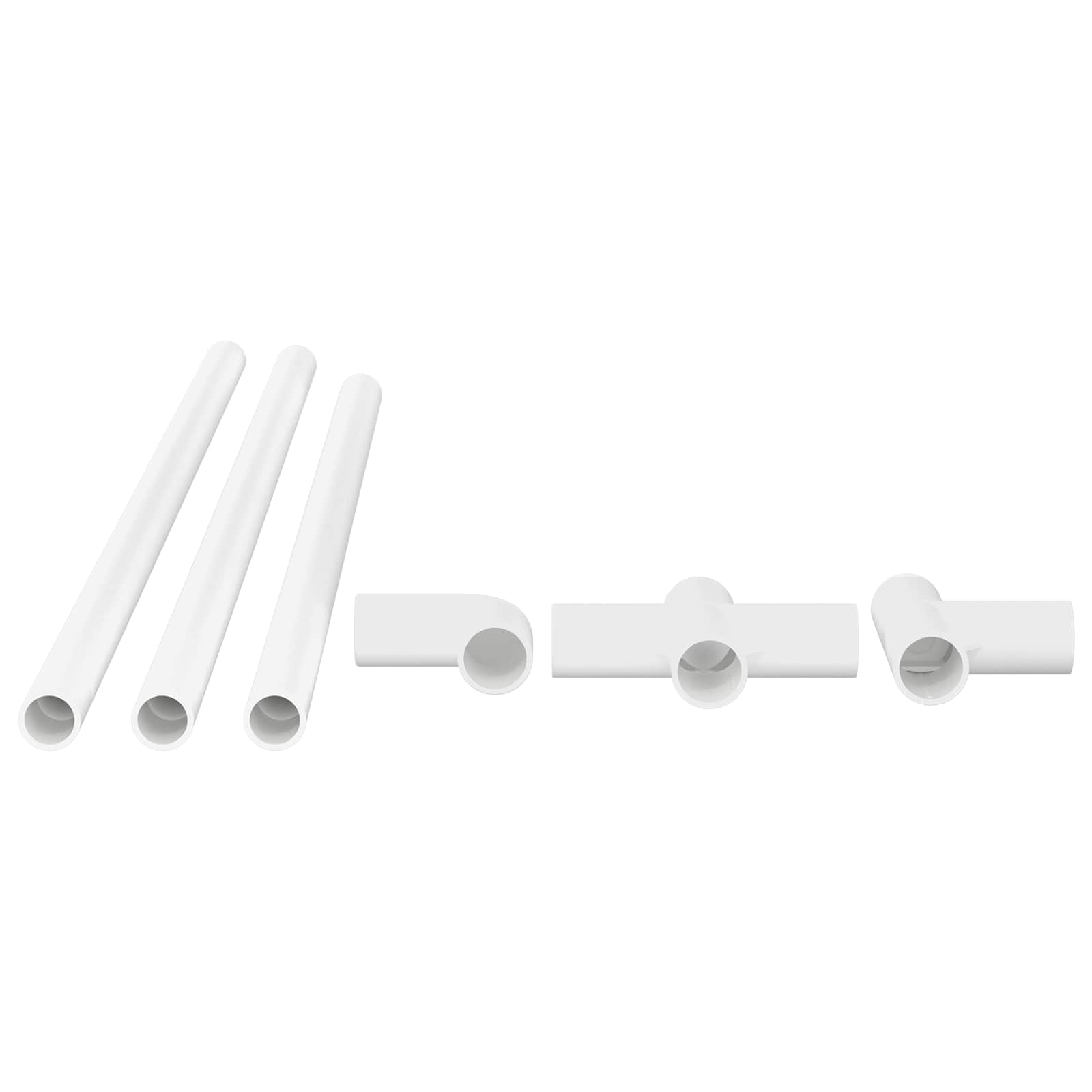 vidaXL PVC Pijp 2 pcs Wit 12,2 x 1,8 x 500 mm Mterialpp en PE