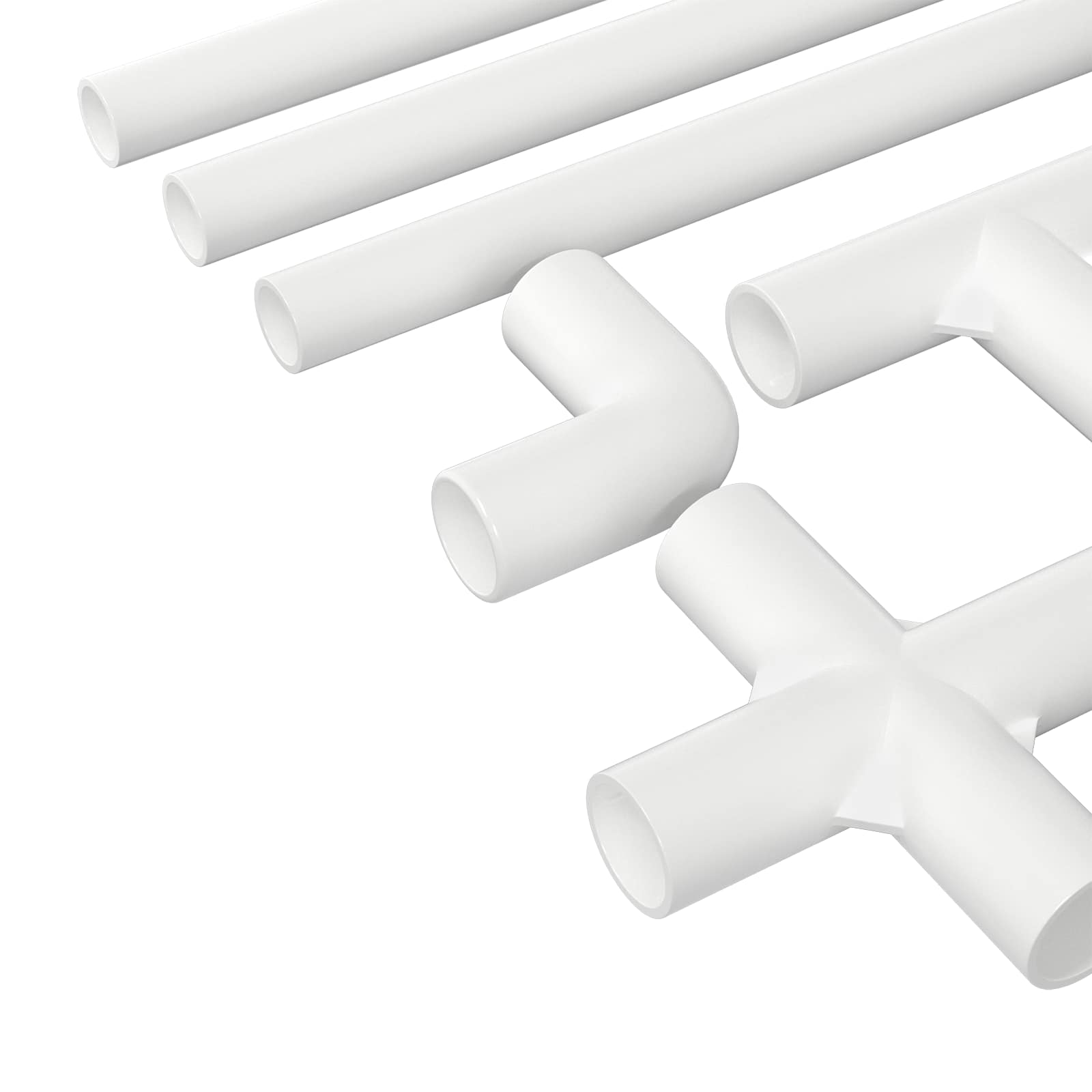 vidaXL PVC Pijp 2 pcs Wit 12,2 x 1,8 x 500 mm Mterialpp en PE