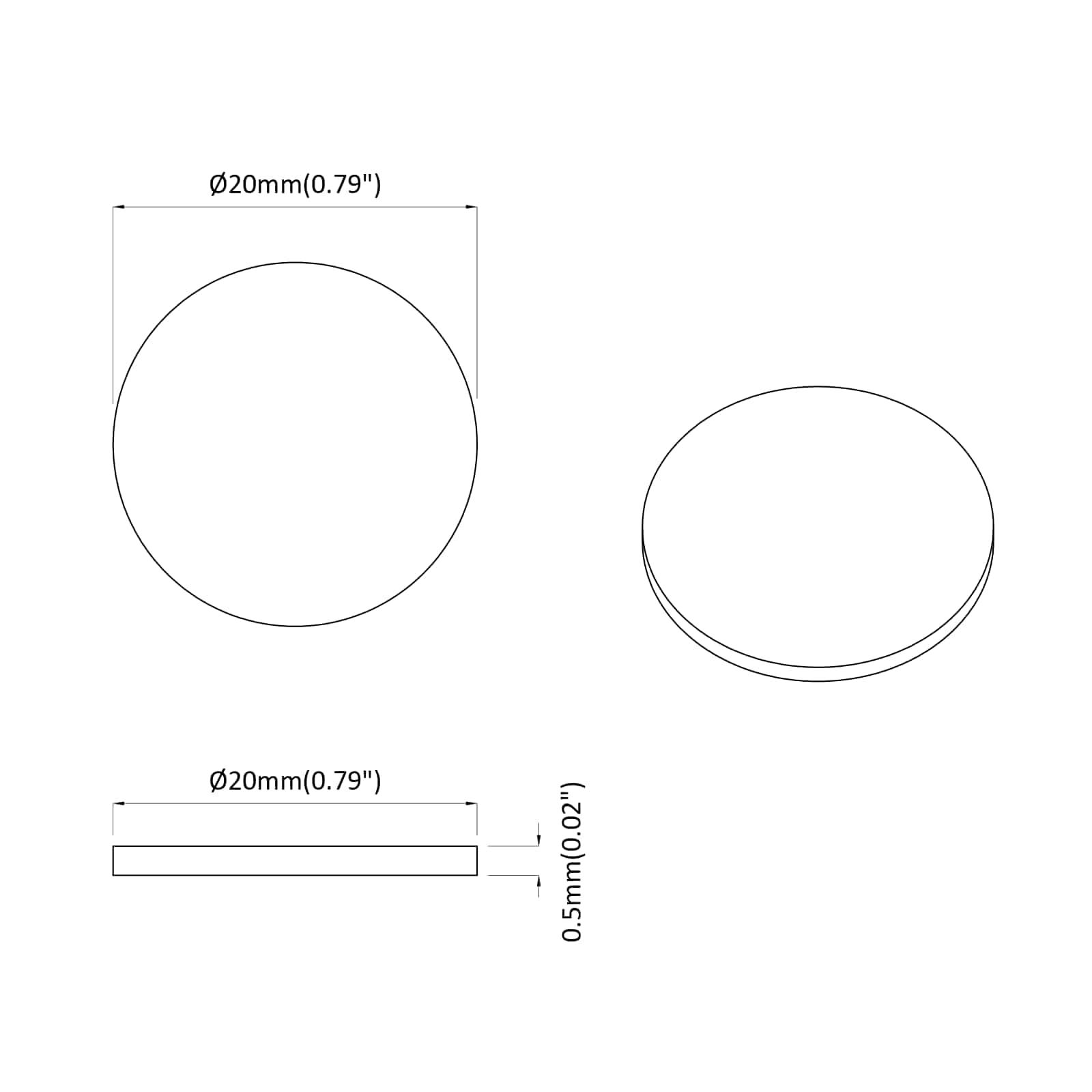 vidaXL Zelfklevende Schroefhoes 2 pcs Oudhout Ø 20 x 0,5 mm