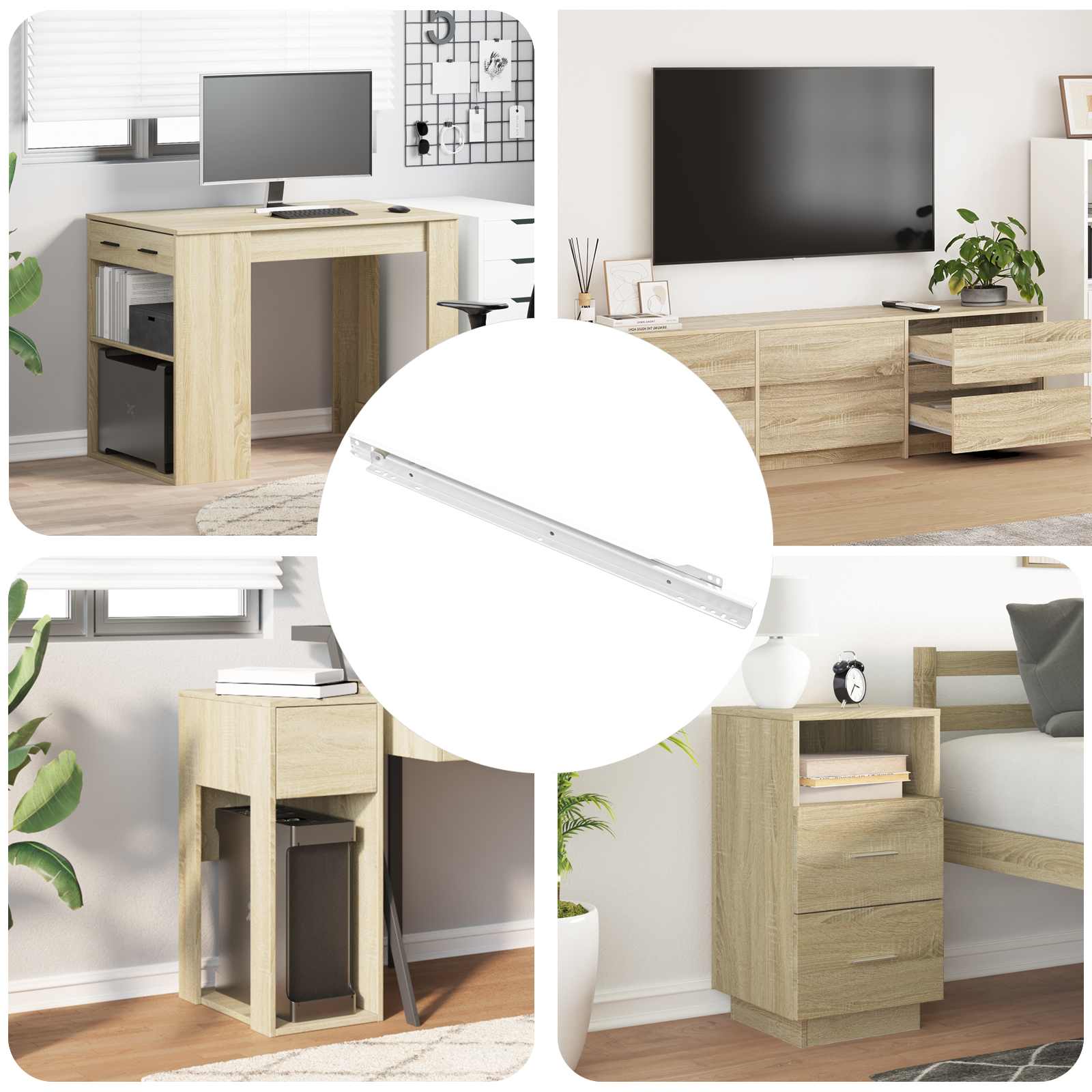 vidaXL Ladegeleider 2 pcs Wit 250 mm Staal