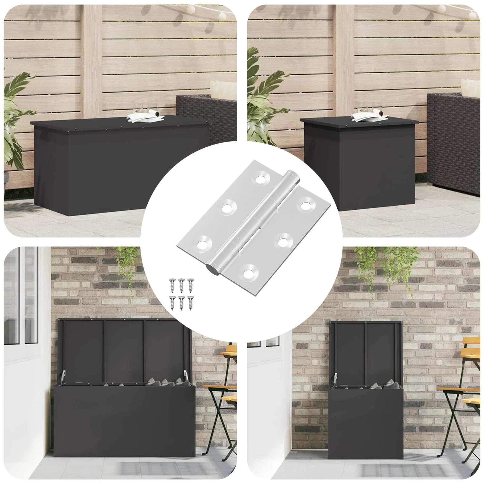 vidaXL Scharnier 2 pcs Zilver 50 x 38 x 1,3 mm Staal