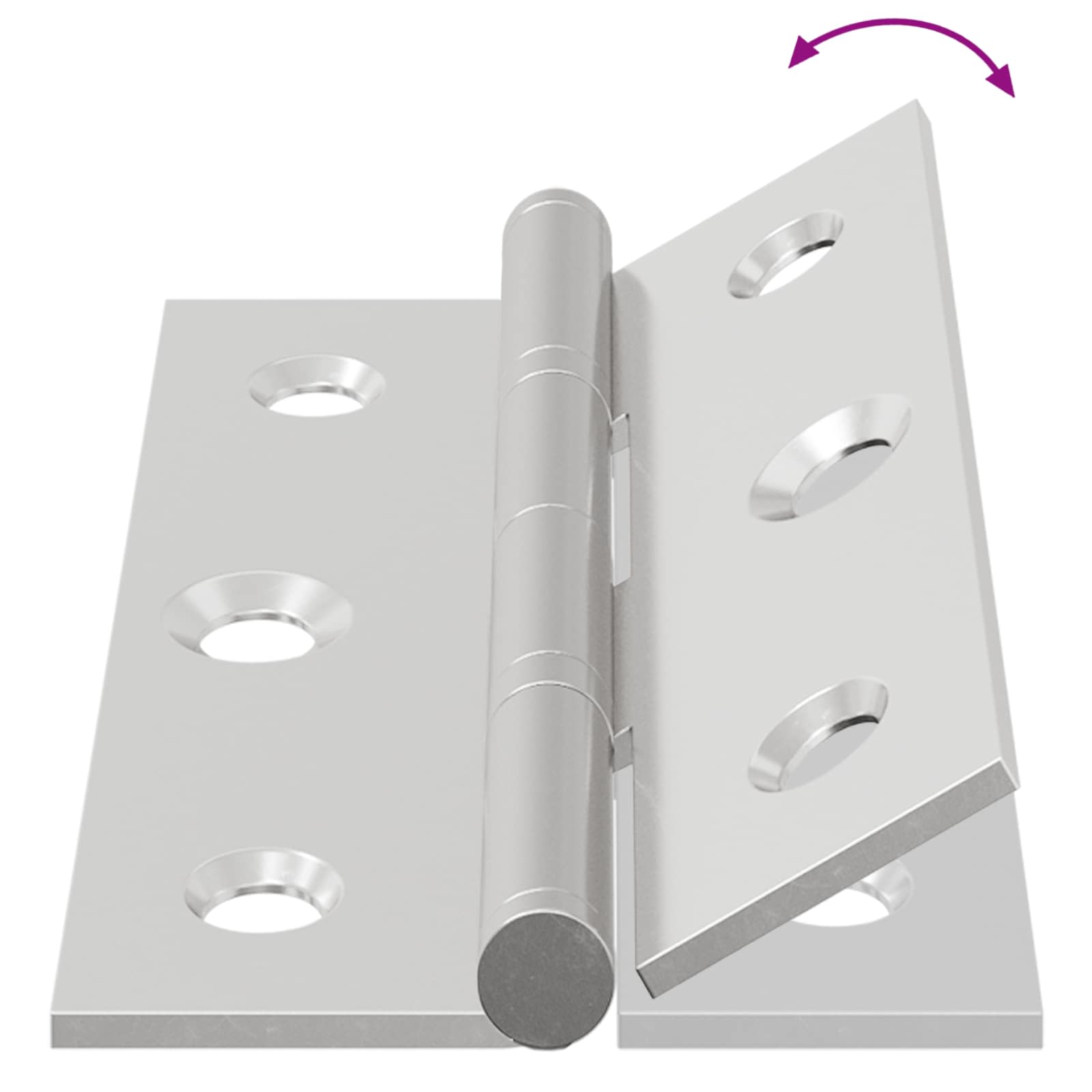 vidaXL Scharnier Effen 2 pcs Zilver 58 x 35 x 1 mm Staal