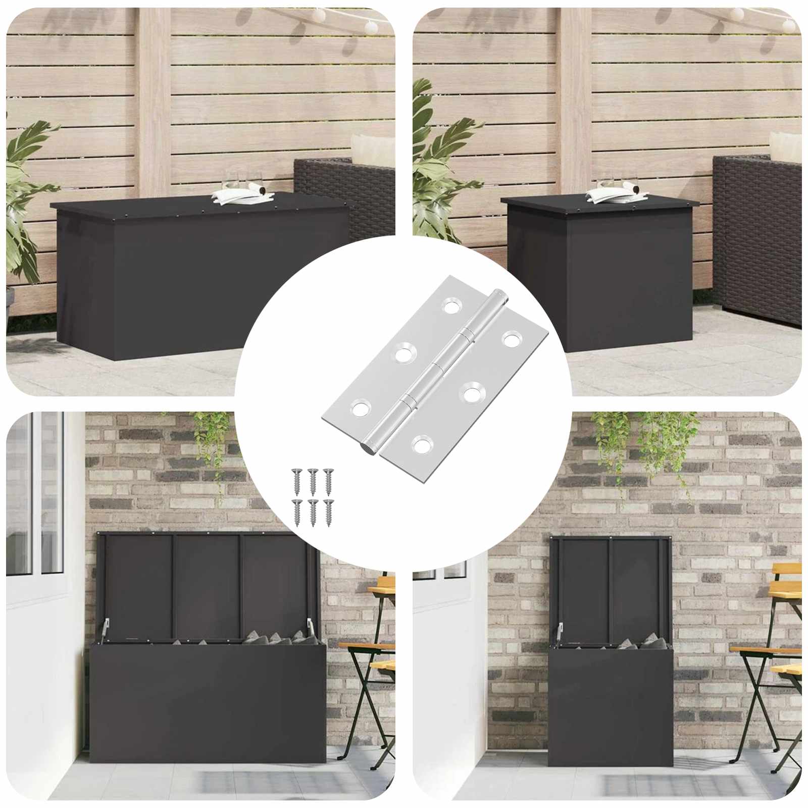 vidaXL Scharnier Effen 2 pcs Zilver 58 x 35 x 1 mm Staal