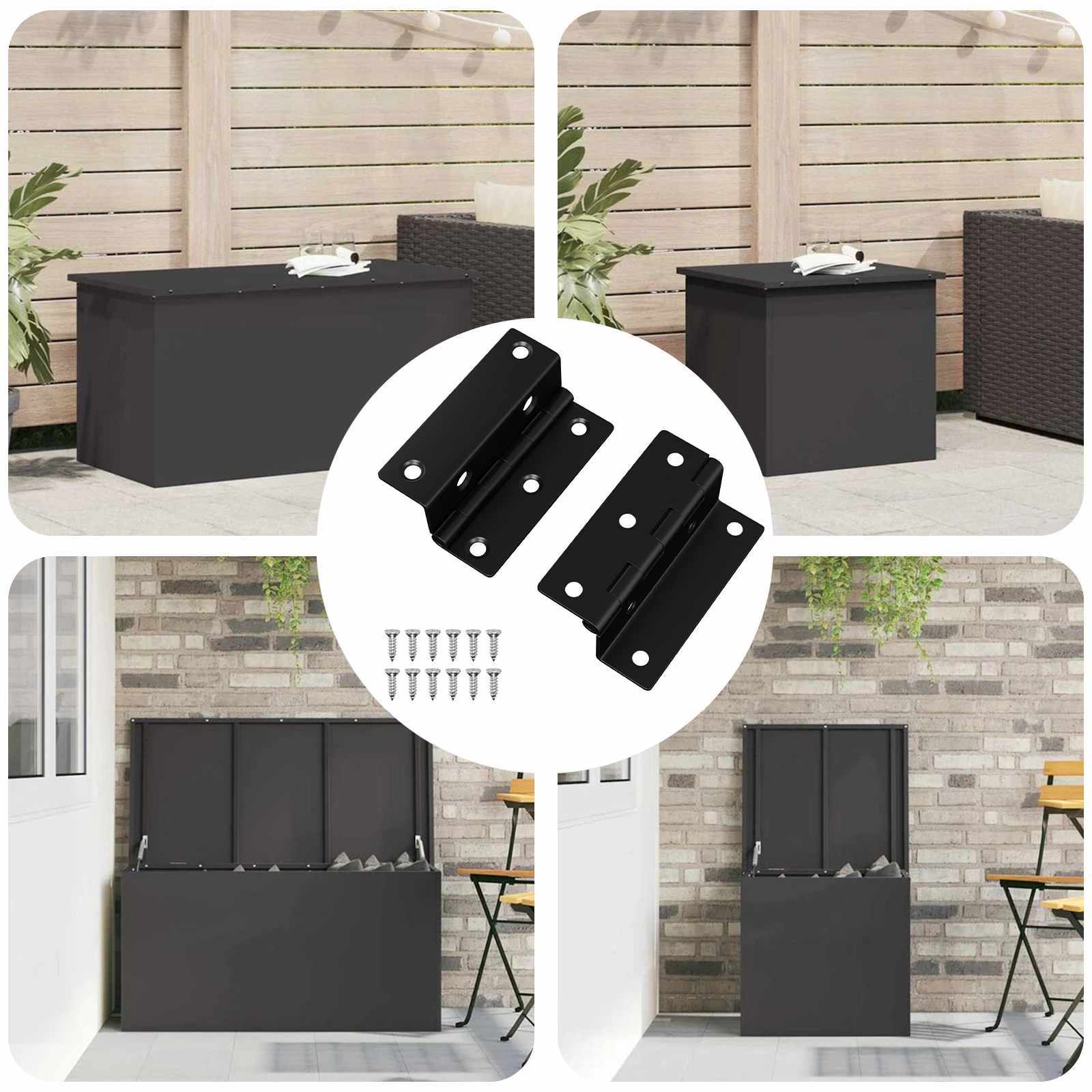 vidaXL Scharnier 2 pcs Zwart 38 x 17 x 60 mm IJzer