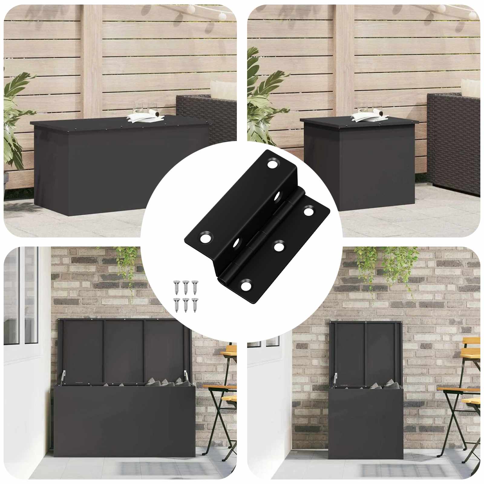 vidaXL Scharnier 2 pcs Zwart 38 x 17 x 60 mm IJzer