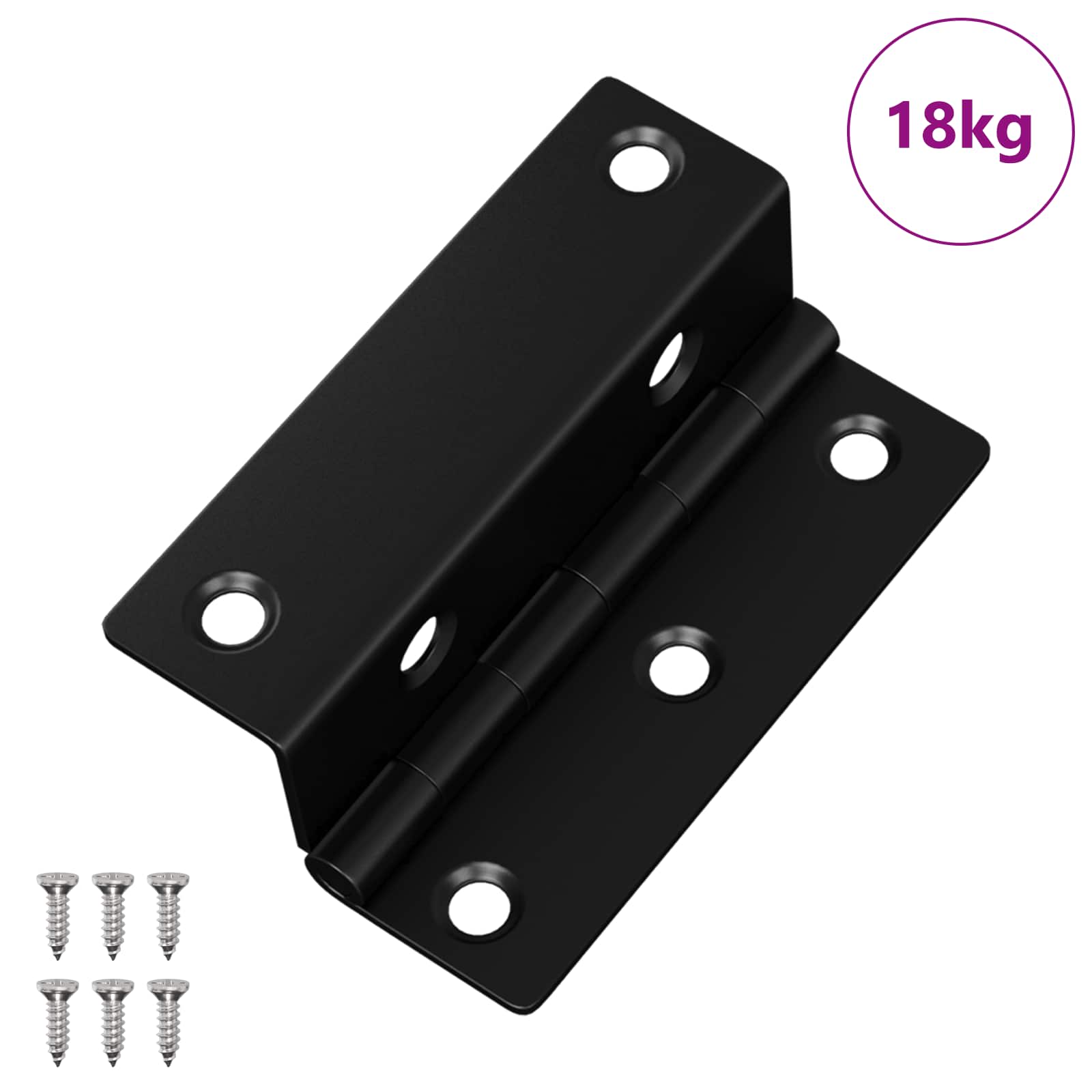 vidaXL Scharnier 2 pcs Zwart 38 x 17 x 60 mm IJzer