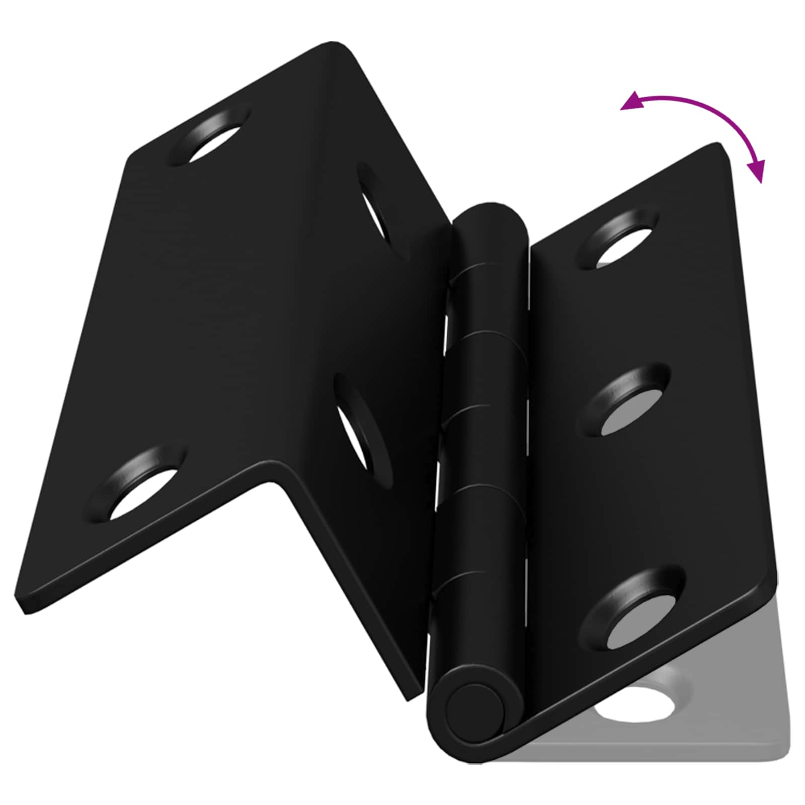 vidaXL Scharnier 2 pcs Zwart 38 x 17 x 60 mm IJzer