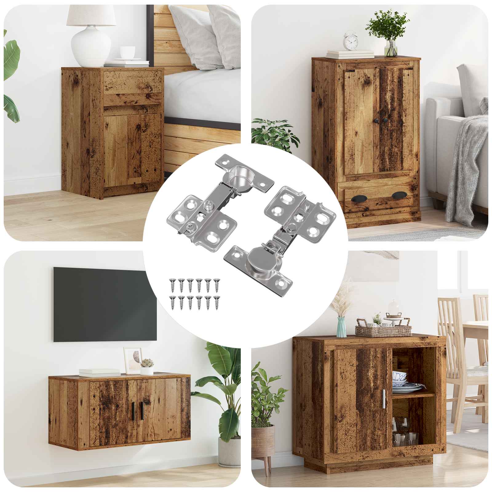 vidaXL Scharnier 2 pcs Nikkel 26 mm IJzer