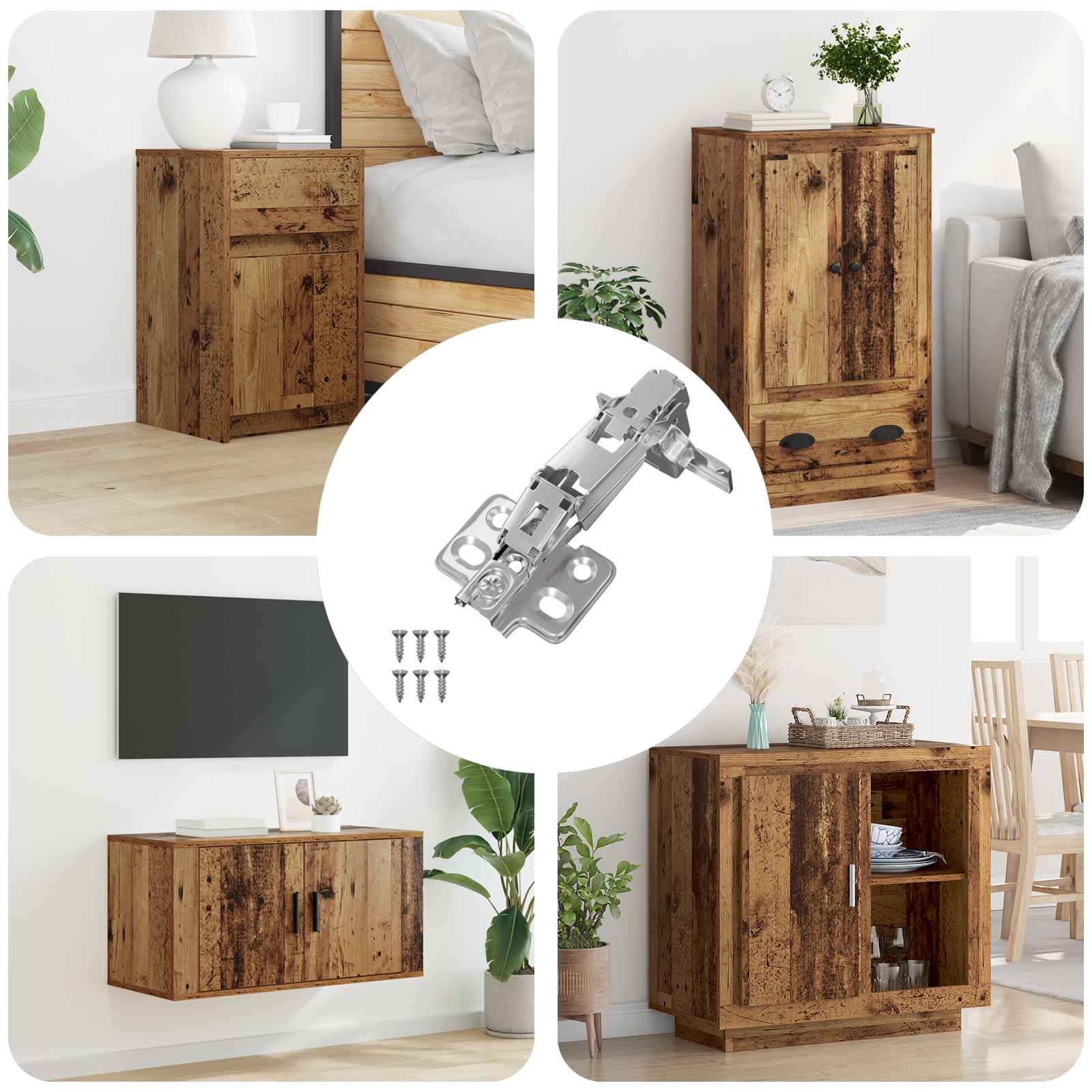 vidaXL Scharnier 2 pcs Nikkel 35 mm IJzer