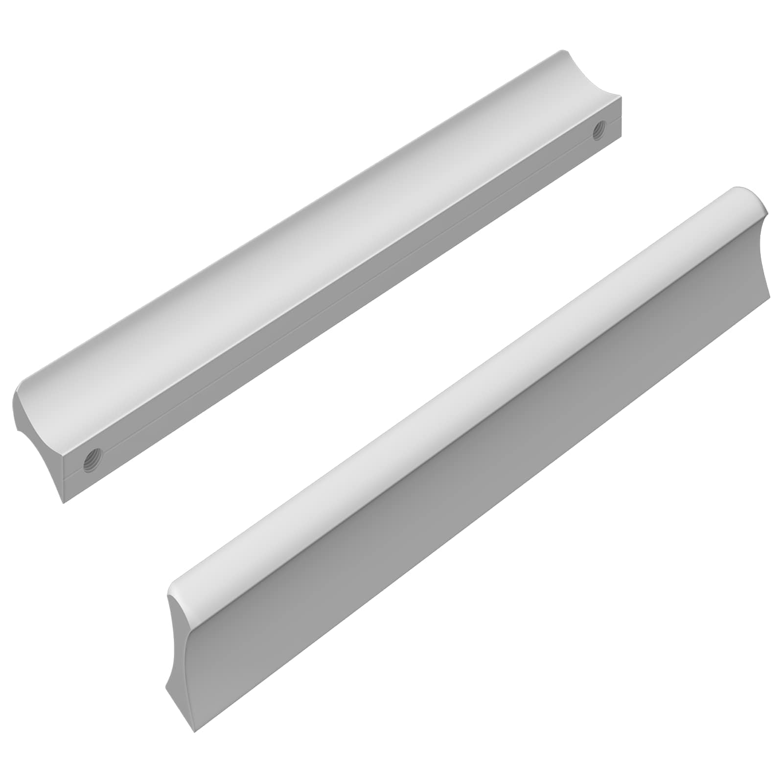 vidaXL Handvat Effen 2 pcs Zilver 105.7 x 7.4 x 15.5 mm Aluminium