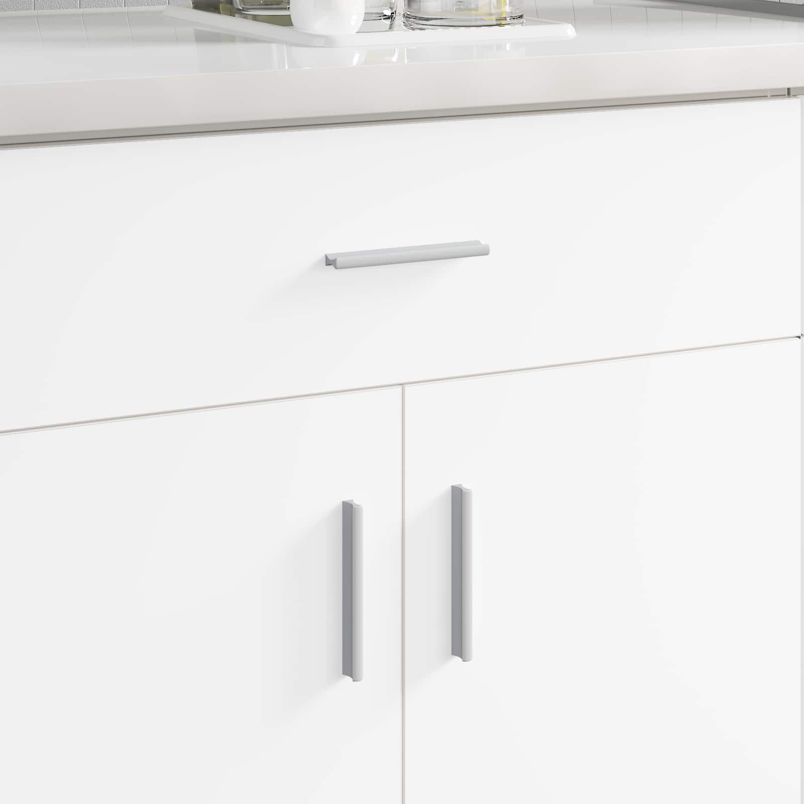 vidaXL Handvat Effen 2 pcs Zilver 105.7 x 7.4 x 15.5 mm Aluminium